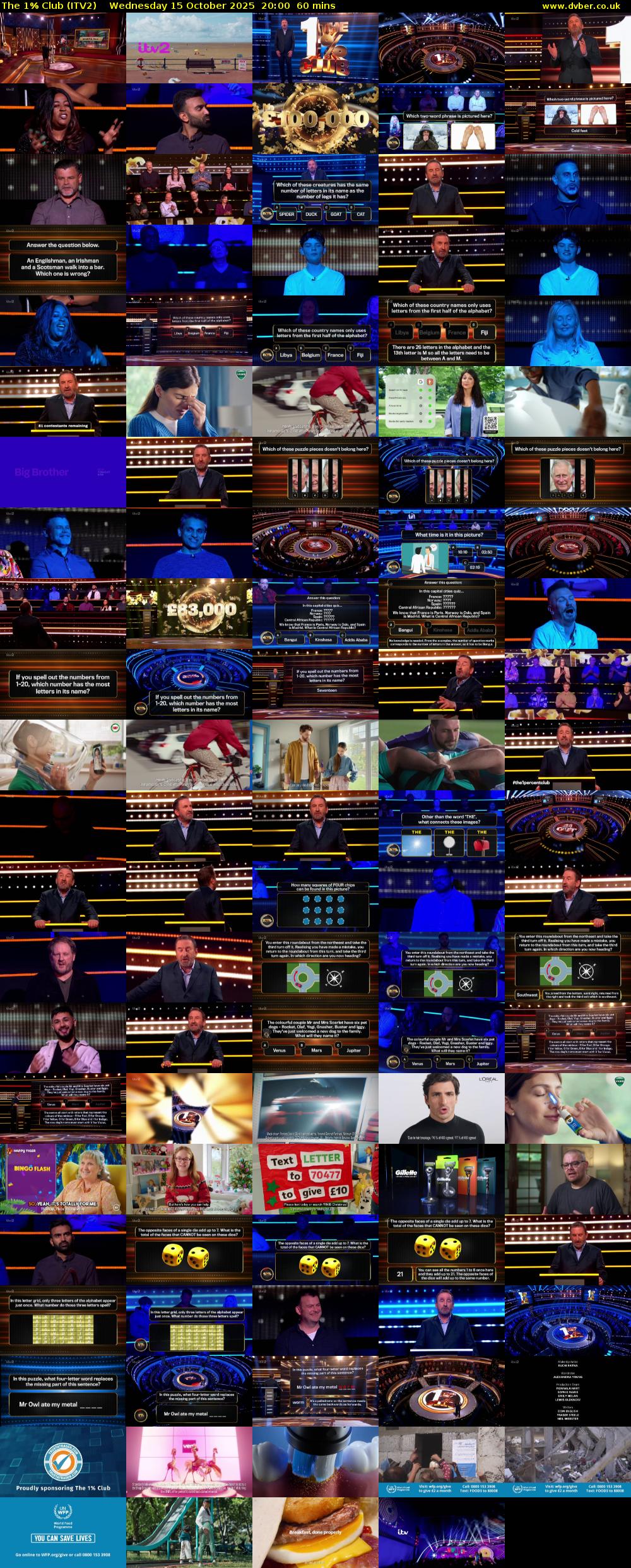 The 1% Club (ITV2) Wednesday 15 October 2025 20:00 - 21:00