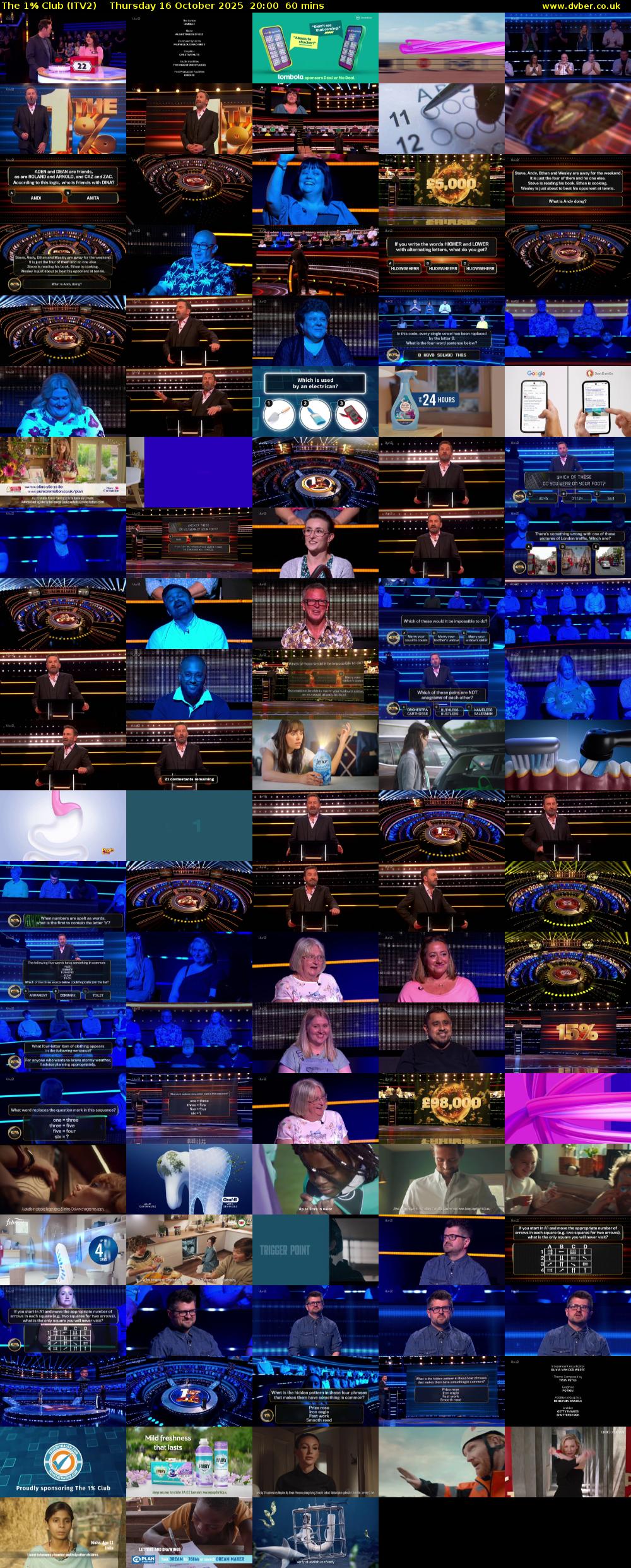 The 1% Club (ITV2) Thursday 16 October 2025 20:00 - 21:00