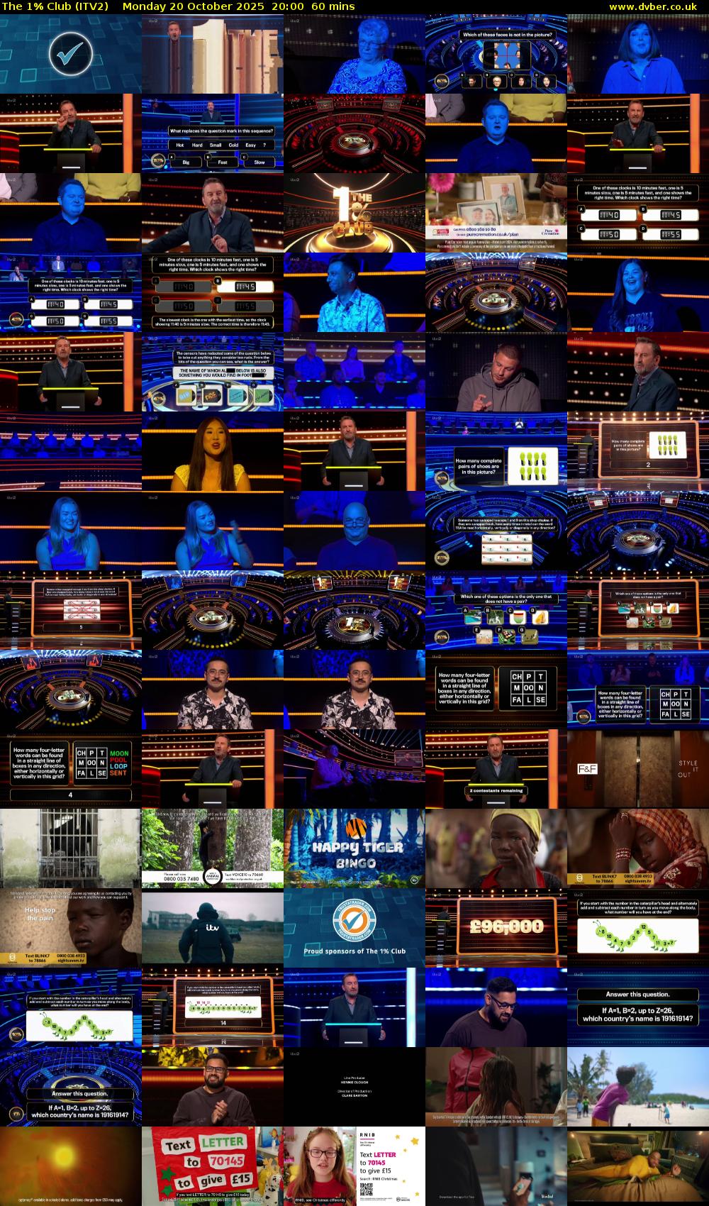 The 1% Club (ITV2) Monday 20 October 2025 20:00 - 21:00