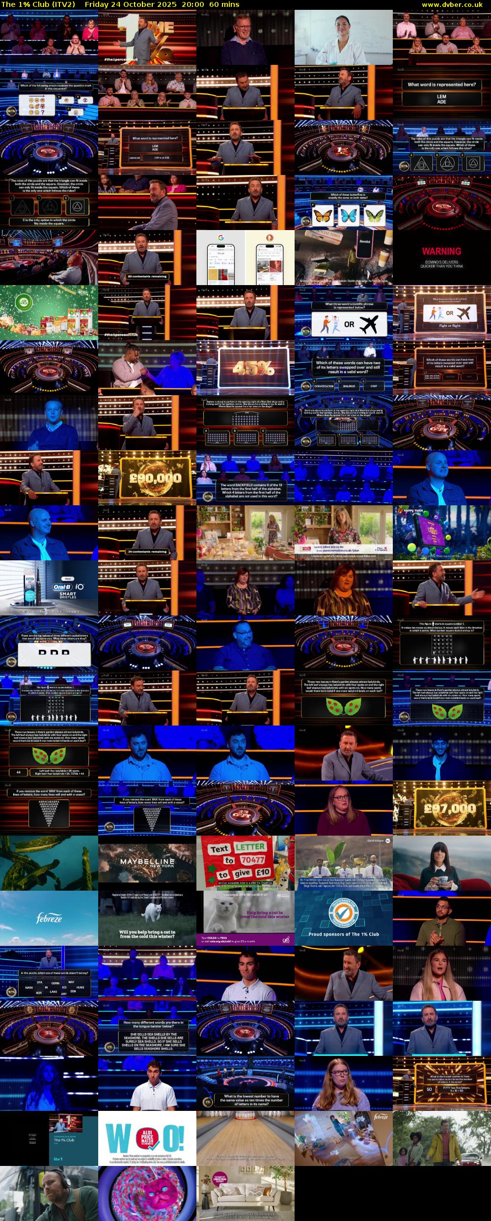 The 1% Club (ITV2) Friday 24 October 2025 20:00 - 21:00