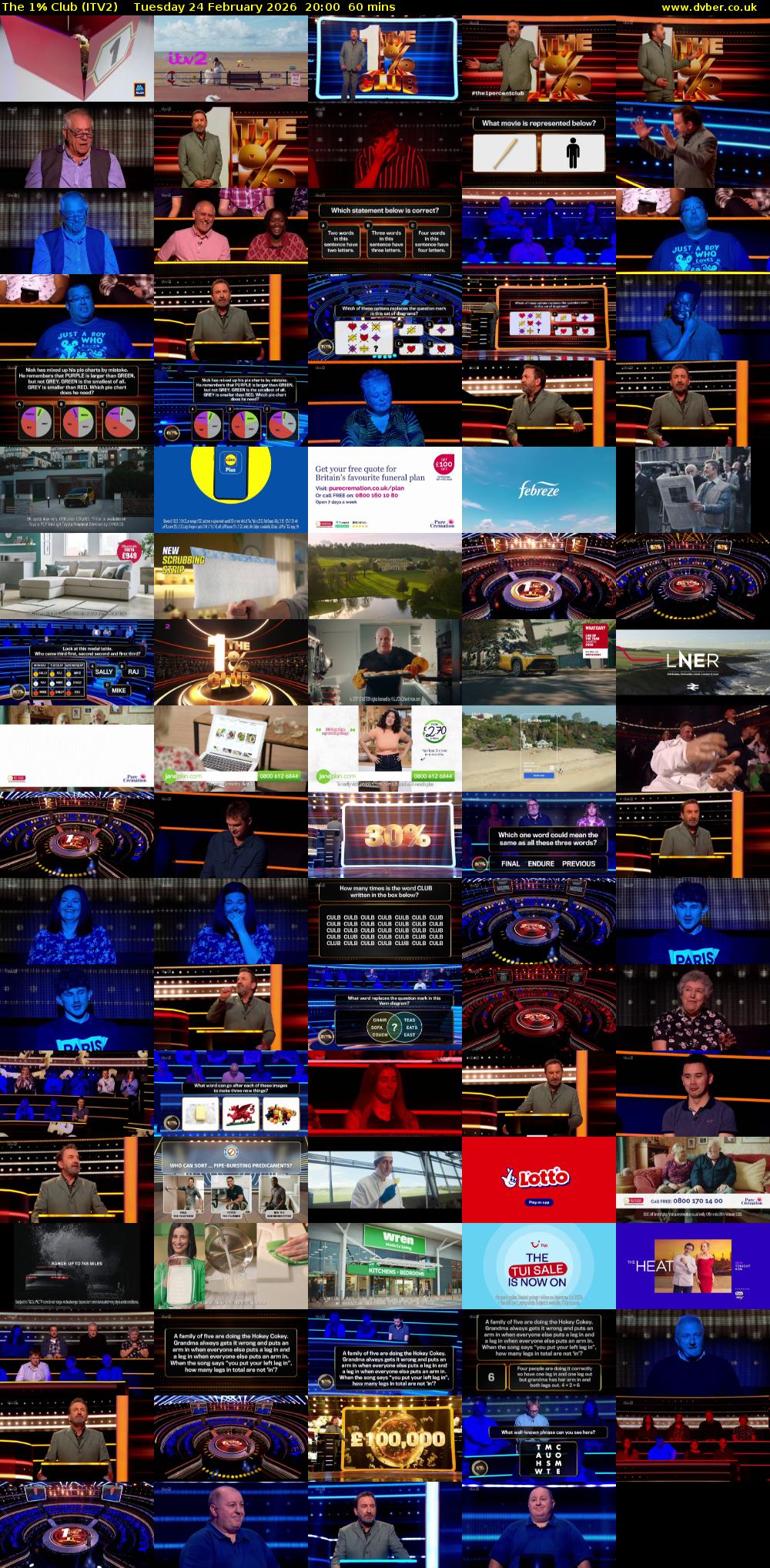 The 1% Club (ITV2) Tuesday 24 February 2026 20:00 - 21:00