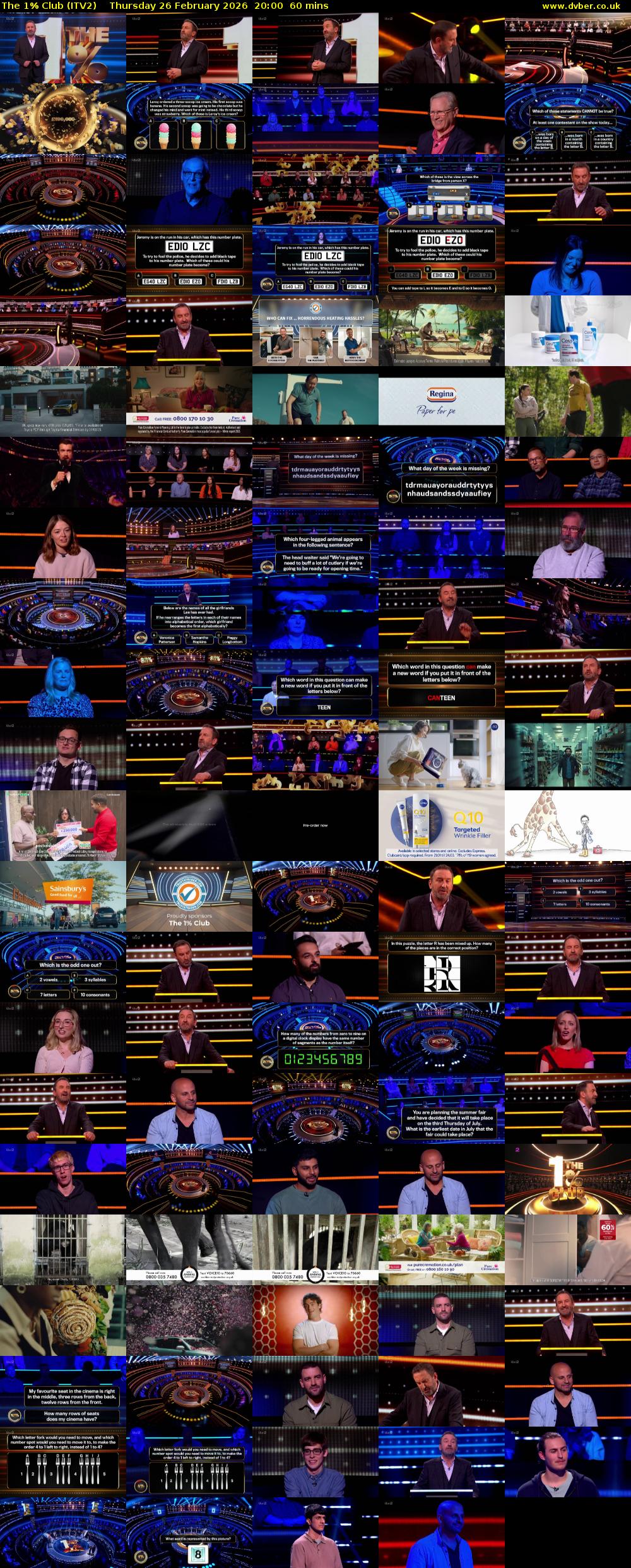 The 1% Club (ITV2) Thursday 26 February 2026 20:00 - 21:00