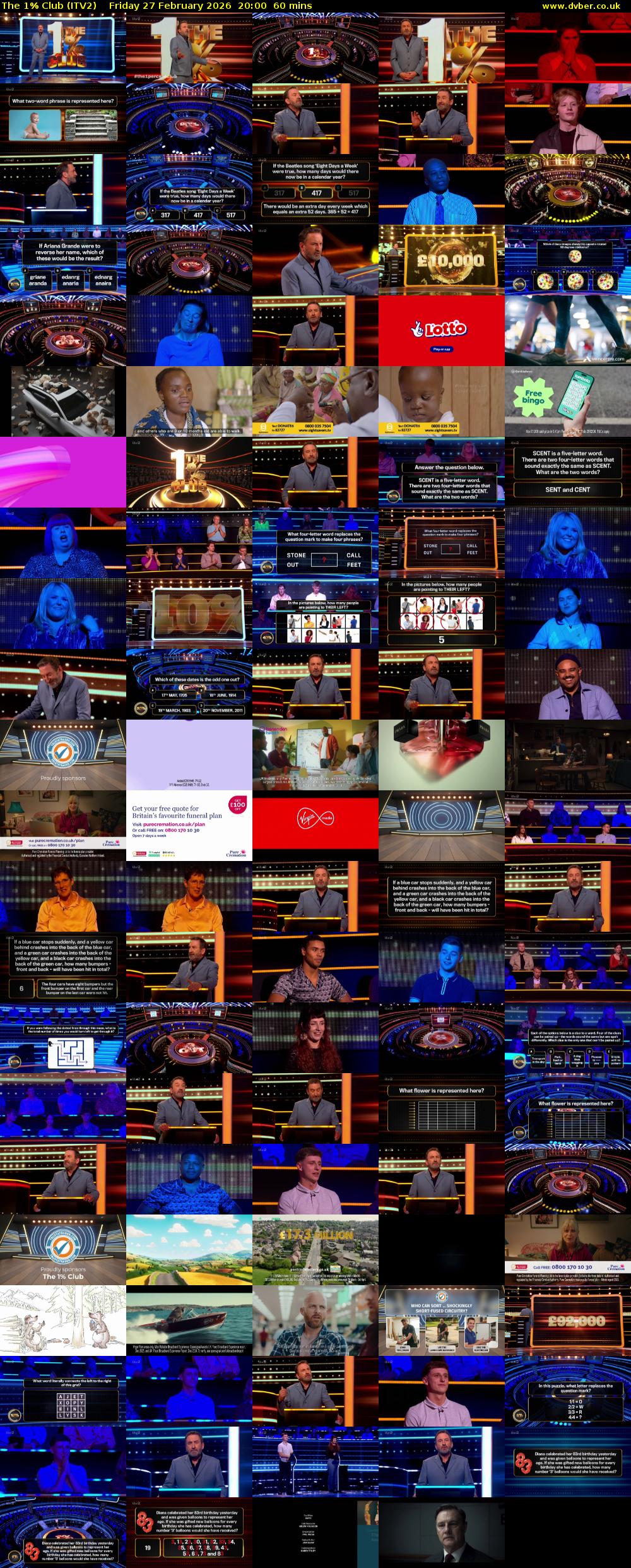 The 1% Club (ITV2) Friday 27 February 2026 20:00 - 21:00