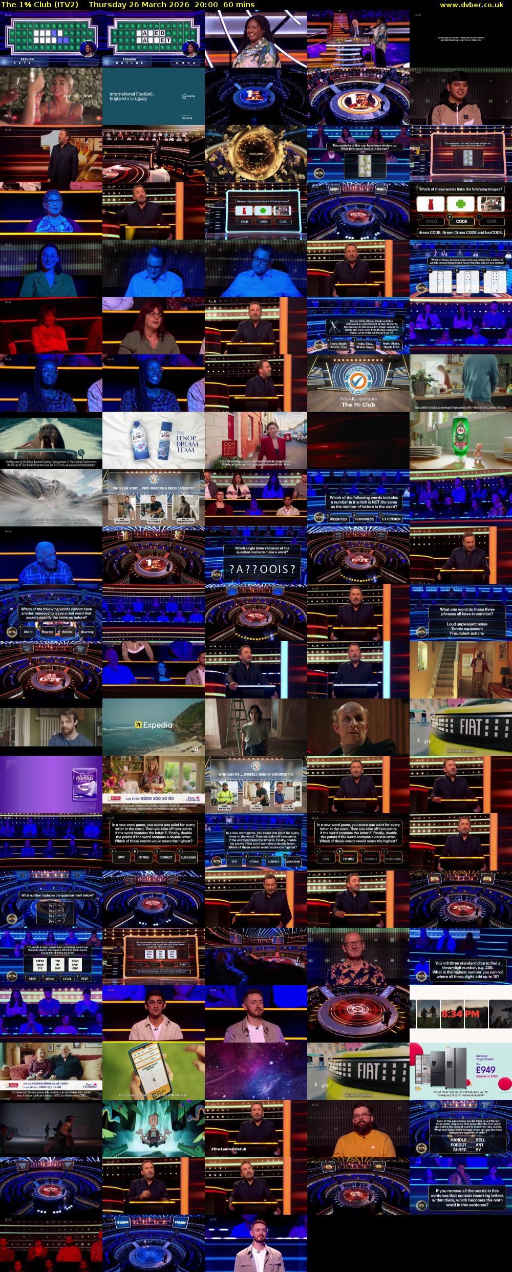 The 1% Club (ITV2) Thursday 26 March 2026 20:00 - 21:00