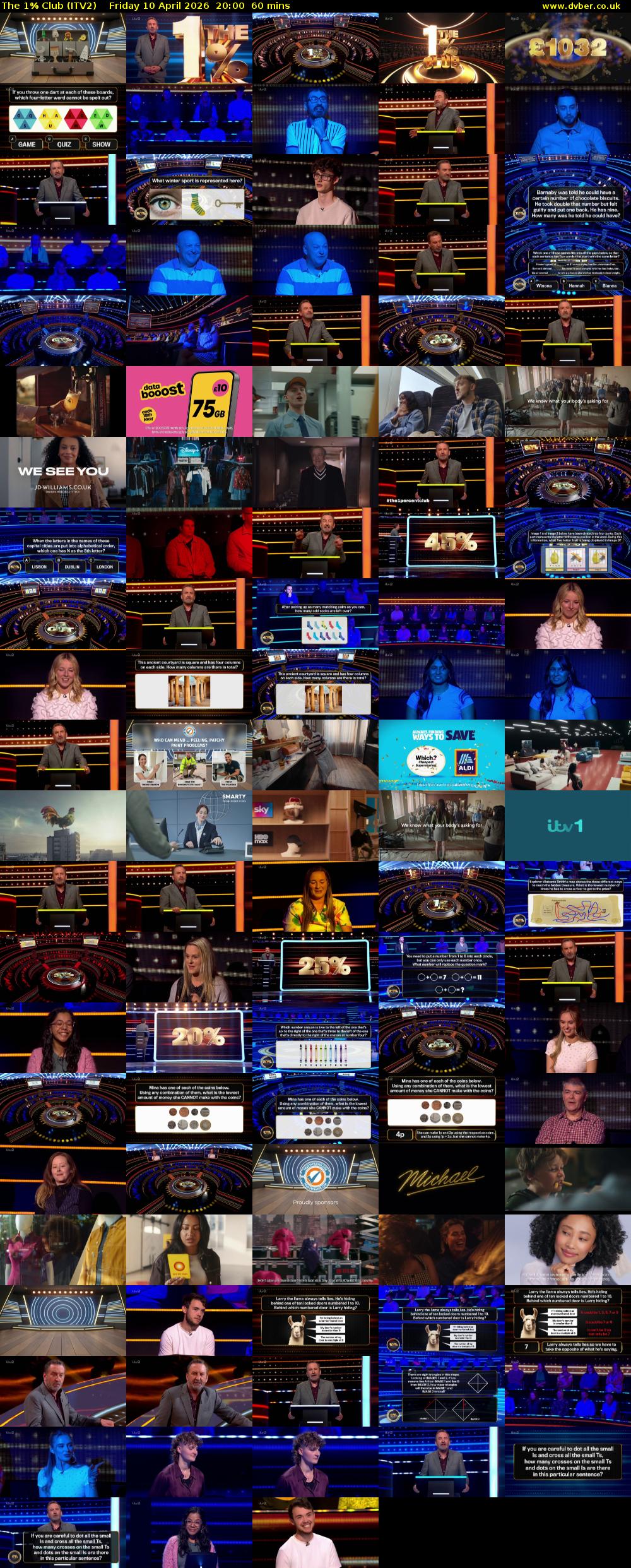 The 1% Club (ITV2) Friday 10 April 2026 20:00 - 21:00