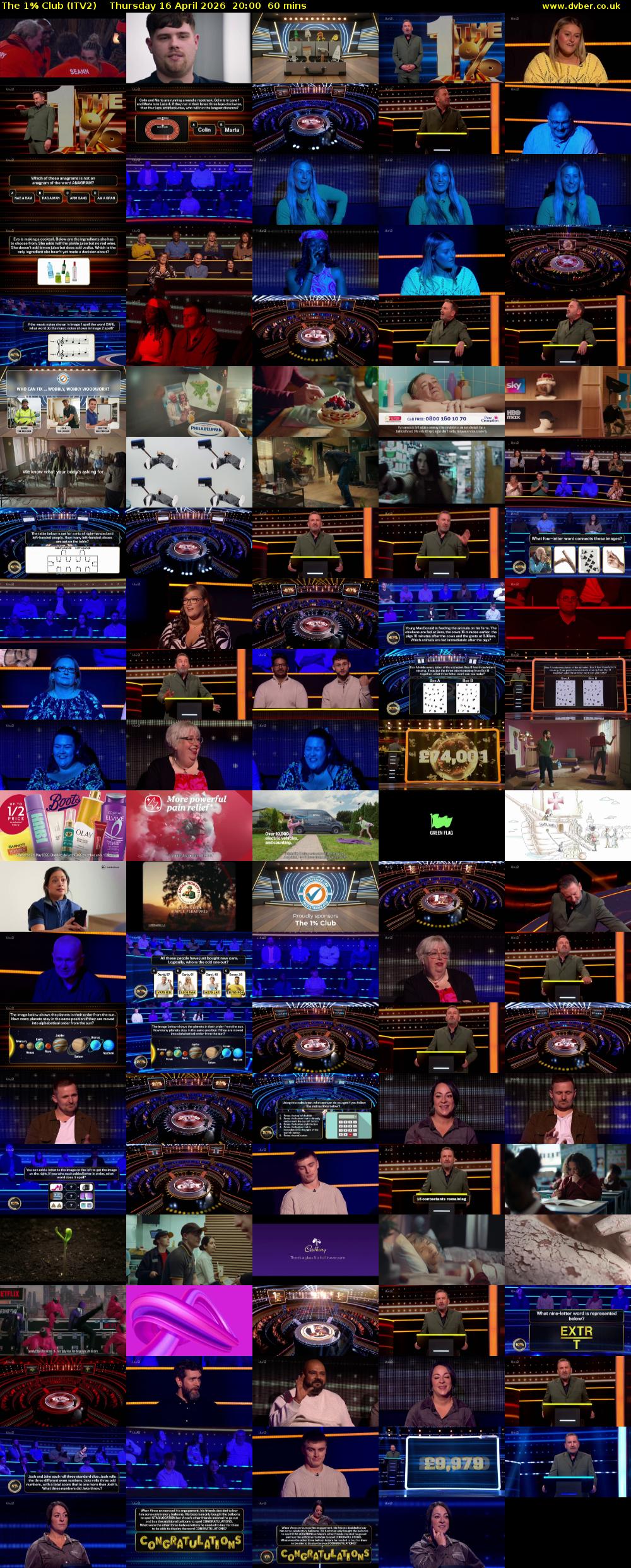 The 1% Club (ITV2) Thursday 16 April 2026 20:00 - 21:00