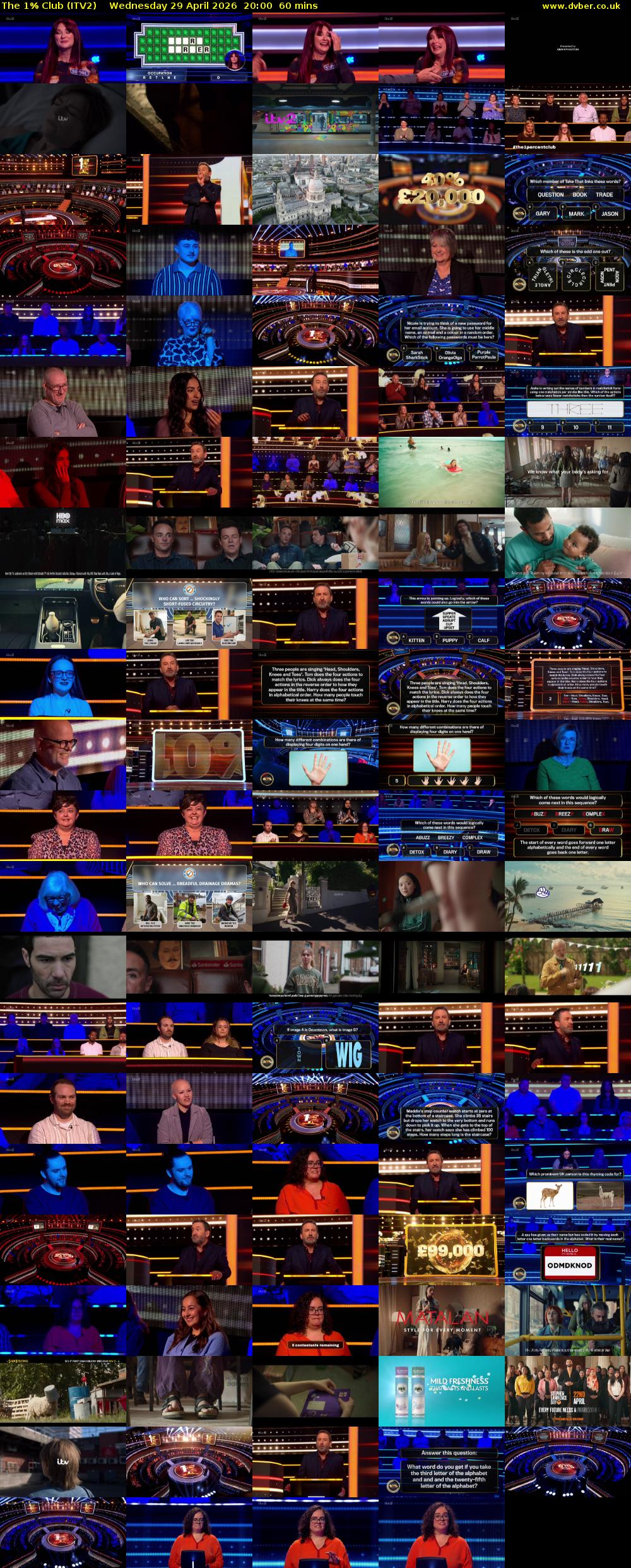 The 1% Club (ITV2) Wednesday 29 April 2026 20:00 - 21:00