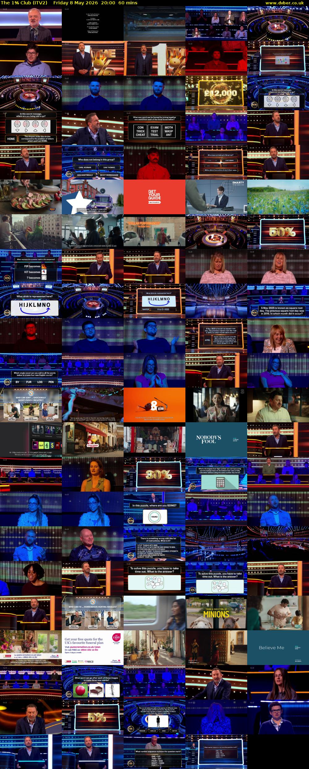 The 1% Club (ITV2) Friday 8 May 2026 20:00 - 21:00