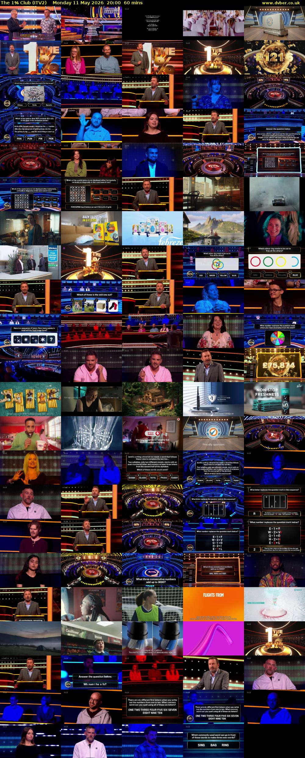 The 1% Club (ITV2) Monday 11 May 2026 20:00 - 21:00