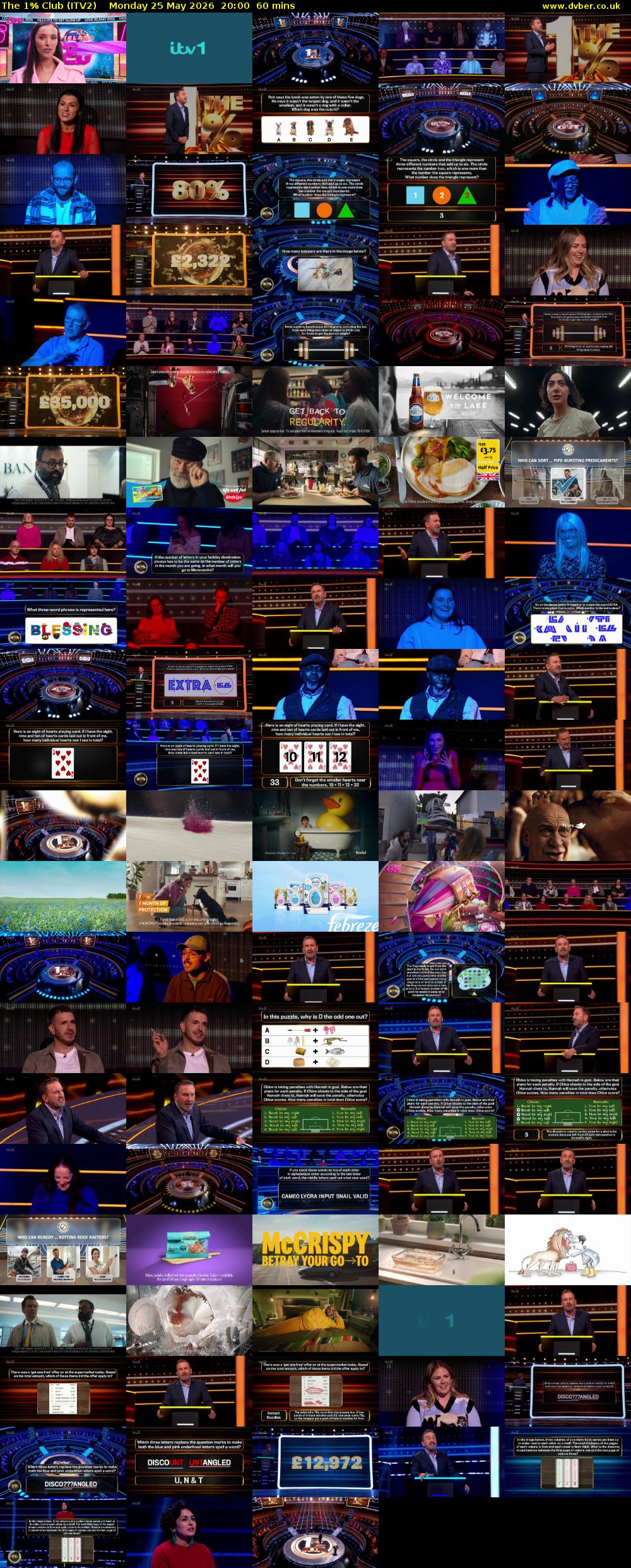 The 1% Club (ITV2) Monday 25 May 2026 20:00 - 21:00