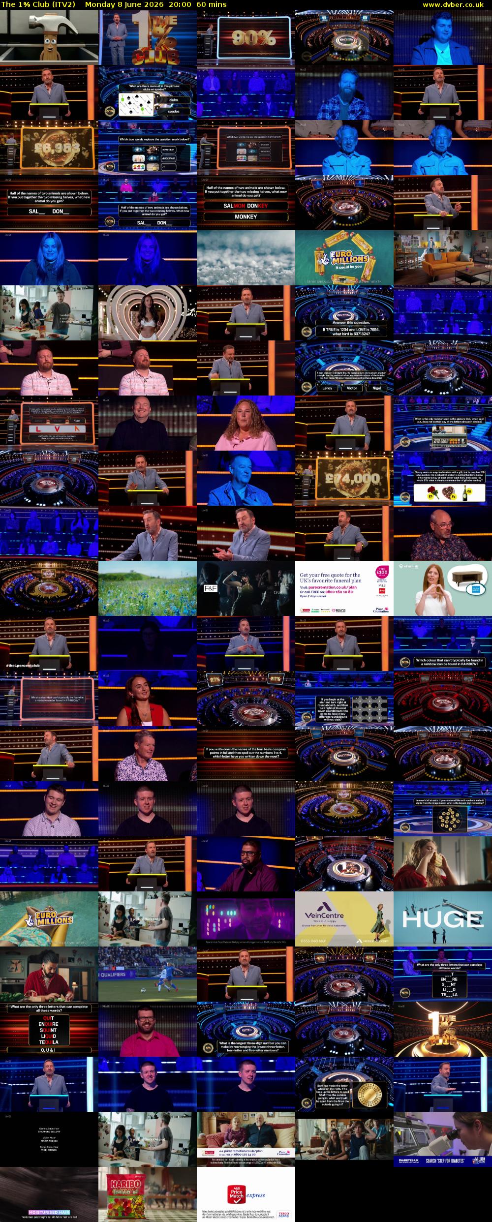 The 1% Club (ITV2) Monday 8 June 2026 20:00 - 21:00