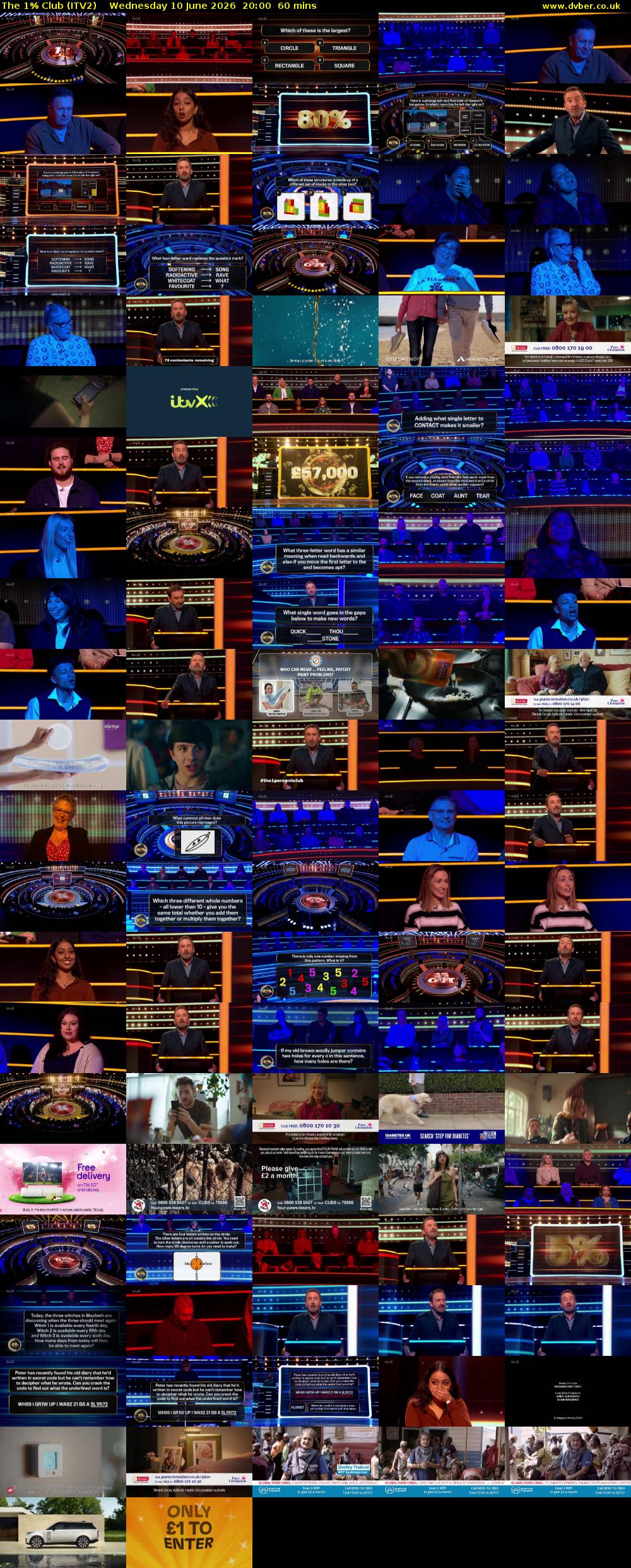 The 1% Club (ITV2) Wednesday 10 June 2026 20:00 - 21:00