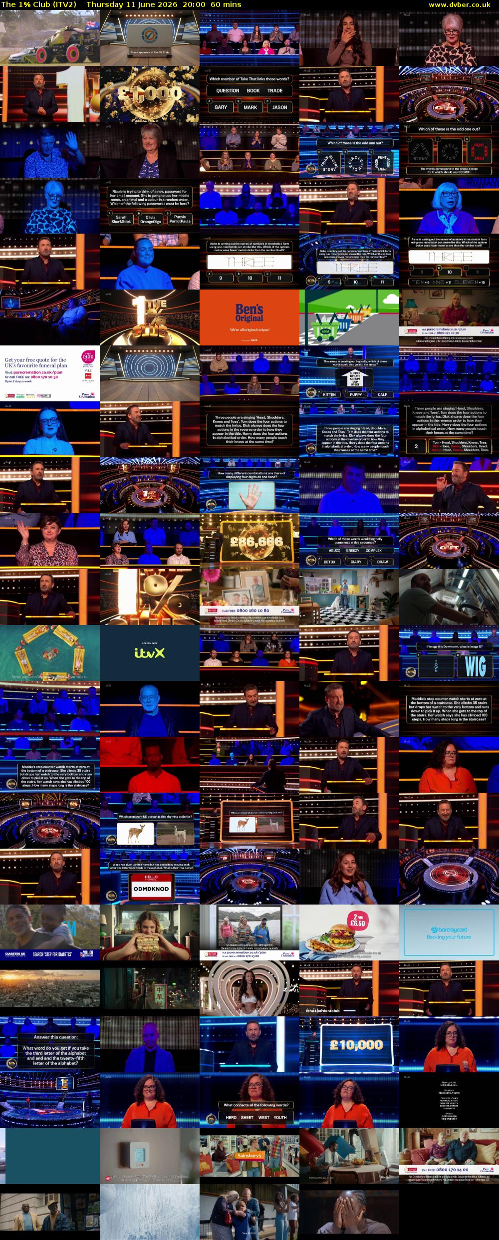The 1% Club (ITV2) Thursday 11 June 2026 20:00 - 21:00
