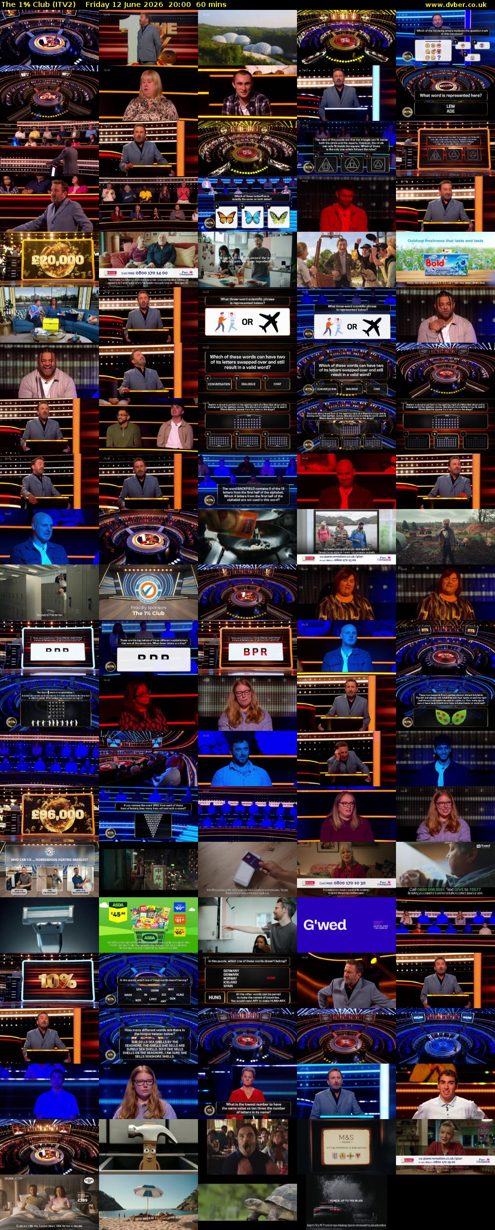 The 1% Club (ITV2) Friday 12 June 2026 20:00 - 21:00