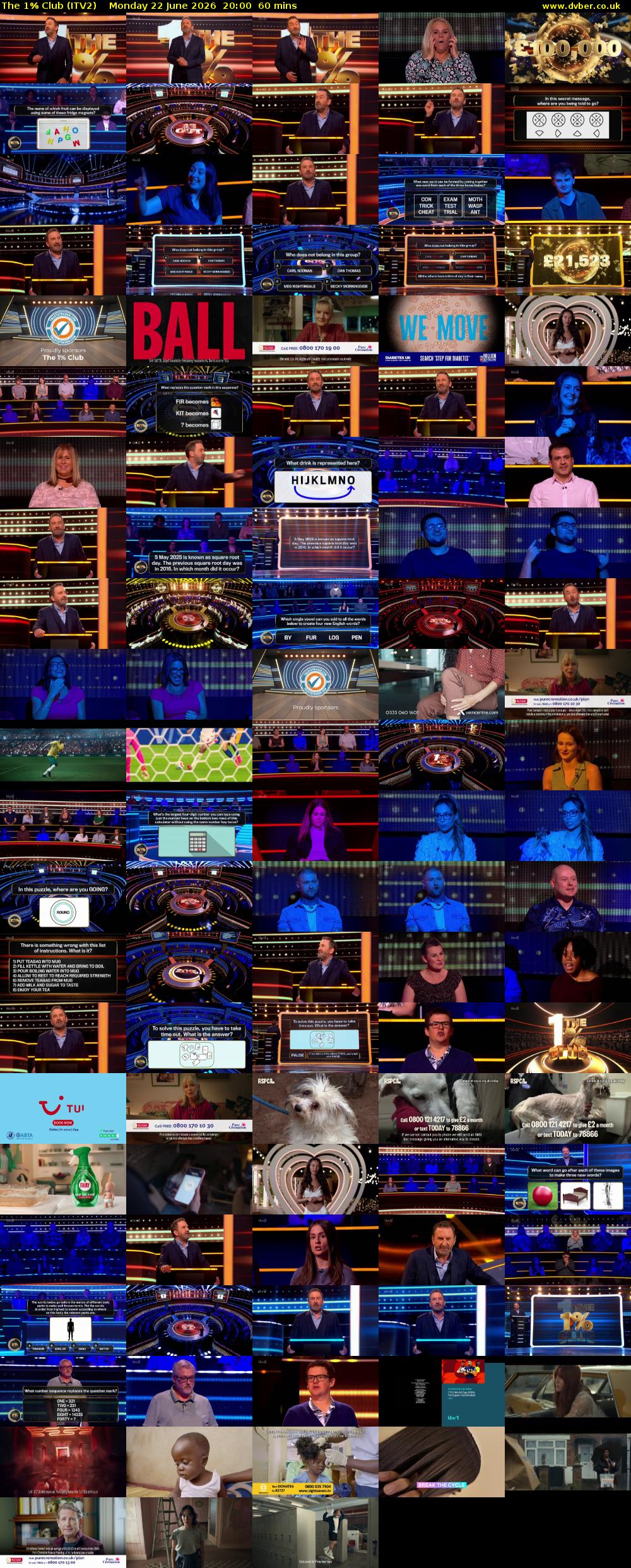The 1% Club (ITV2) Monday 22 June 2026 20:00 - 21:00