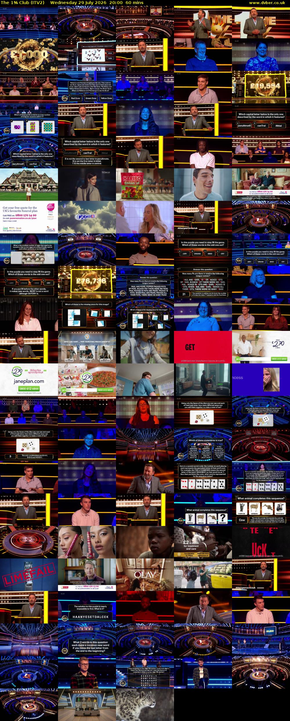 The 1% Club (ITV2) Wednesday 29 July 2026 20:00 - 21:00