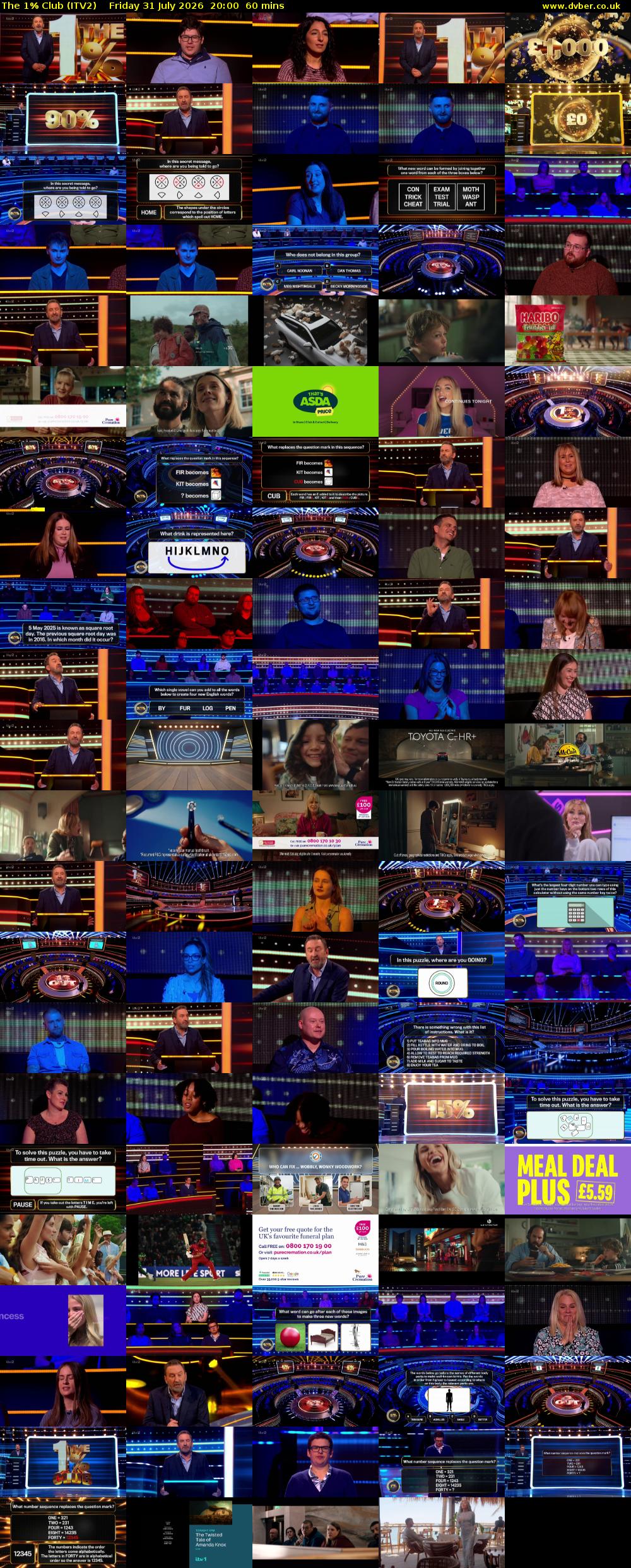 The 1% Club (ITV2) Friday 31 July 2026 20:00 - 21:00