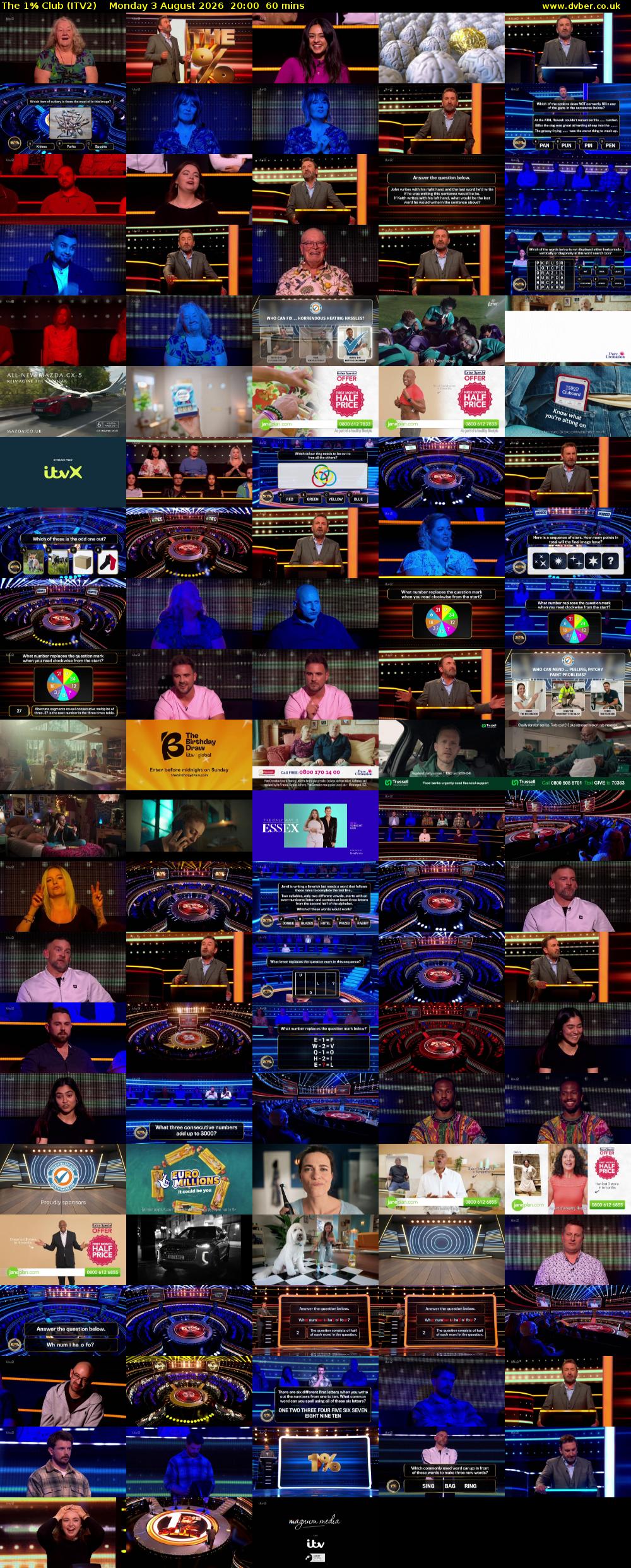 The 1% Club (ITV2) Monday 3 August 2026 20:00 - 21:00