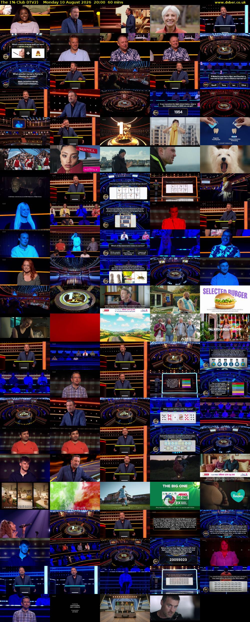 The 1% Club (ITV2) Monday 10 August 2026 20:00 - 21:00