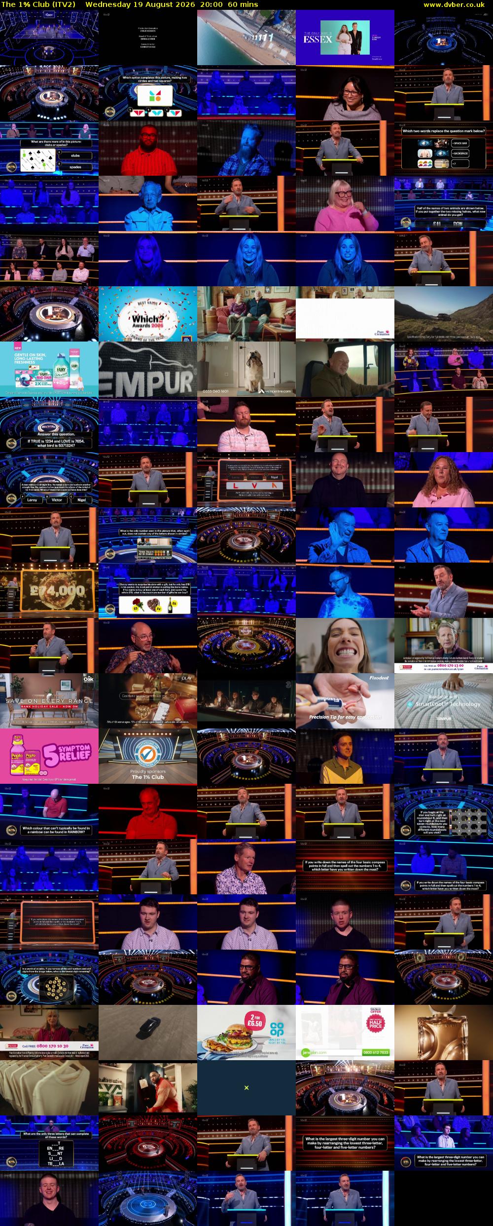 The 1% Club (ITV2) Wednesday 19 August 2026 20:00 - 21:00