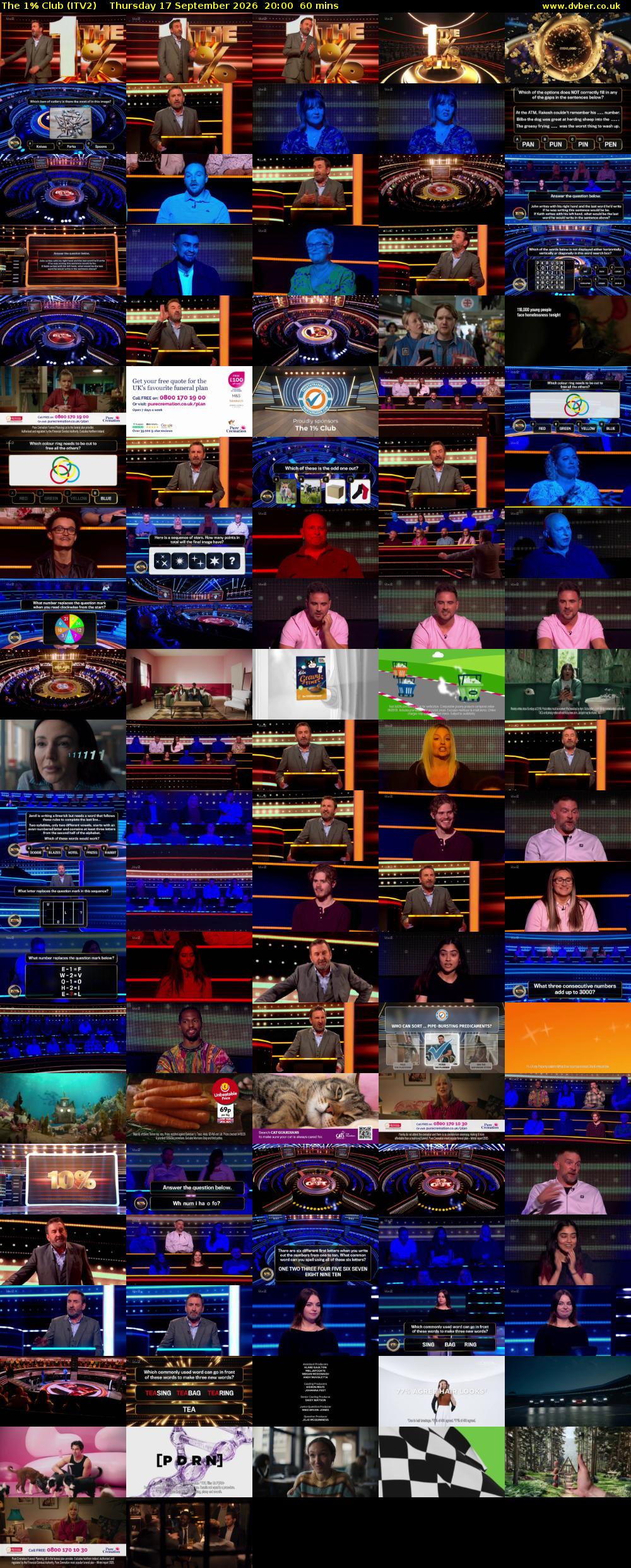 The 1% Club (ITV2) Thursday 17 September 2026 20:00 - 21:00