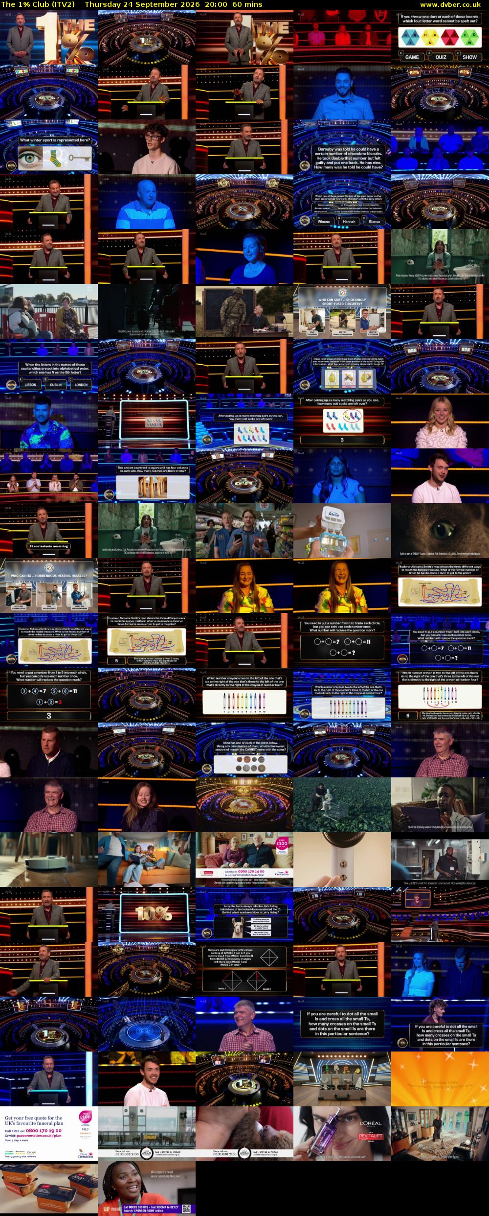 The 1% Club (ITV2) Thursday 24 September 2026 20:00 - 21:00