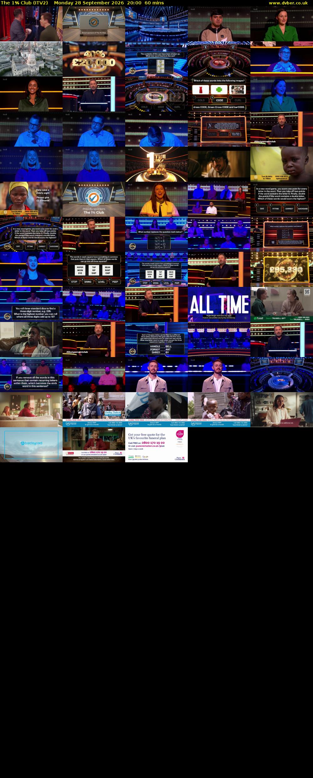 The 1% Club (ITV2) Monday 28 September 2026 20:00 - 21:00