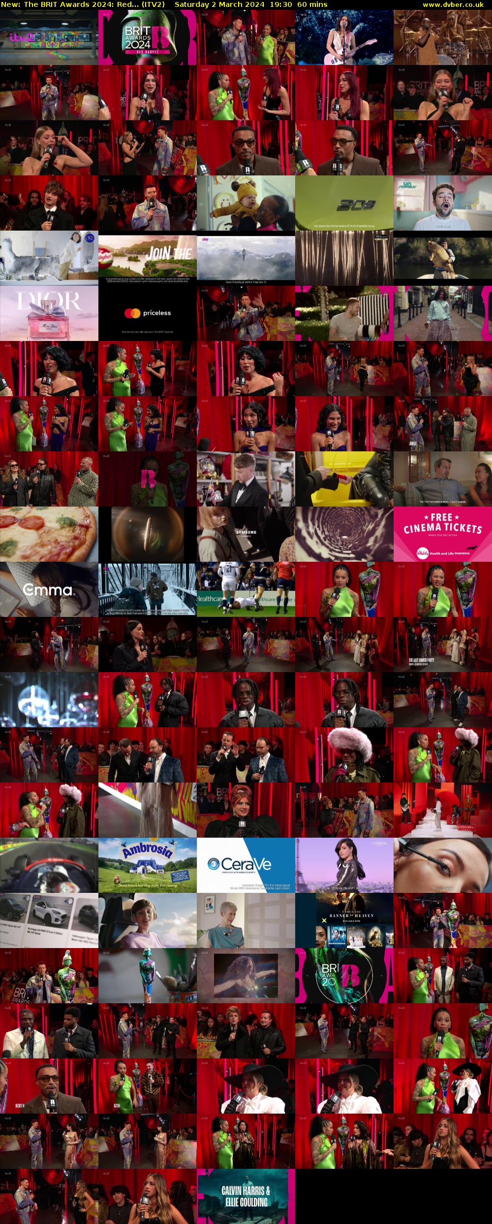 The BRIT Awards 2024: Red... (ITV2) Saturday 2 March 2024 19:30 - 20:30