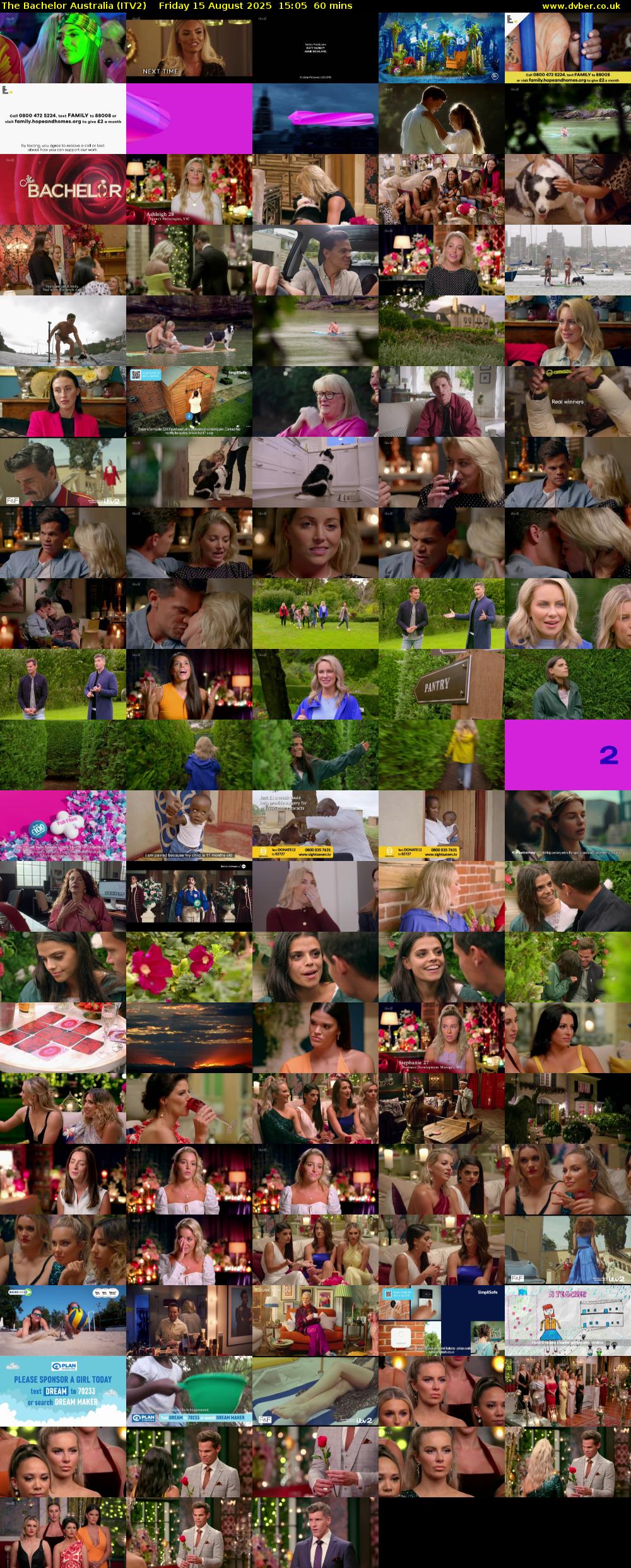 The Bachelor Australia (ITV2) Friday 15 August 2025 15:05 - 16:05