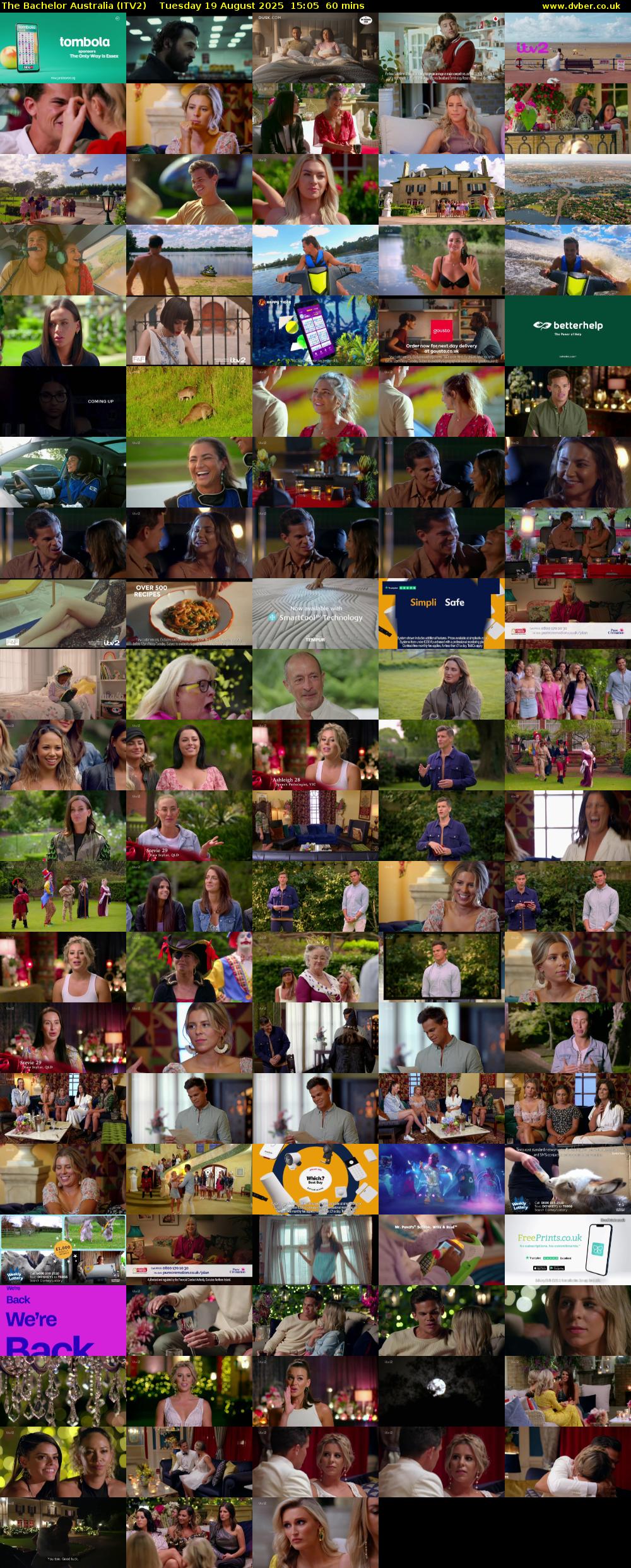 The Bachelor Australia (ITV2) Tuesday 19 August 2025 15:05 - 16:05
