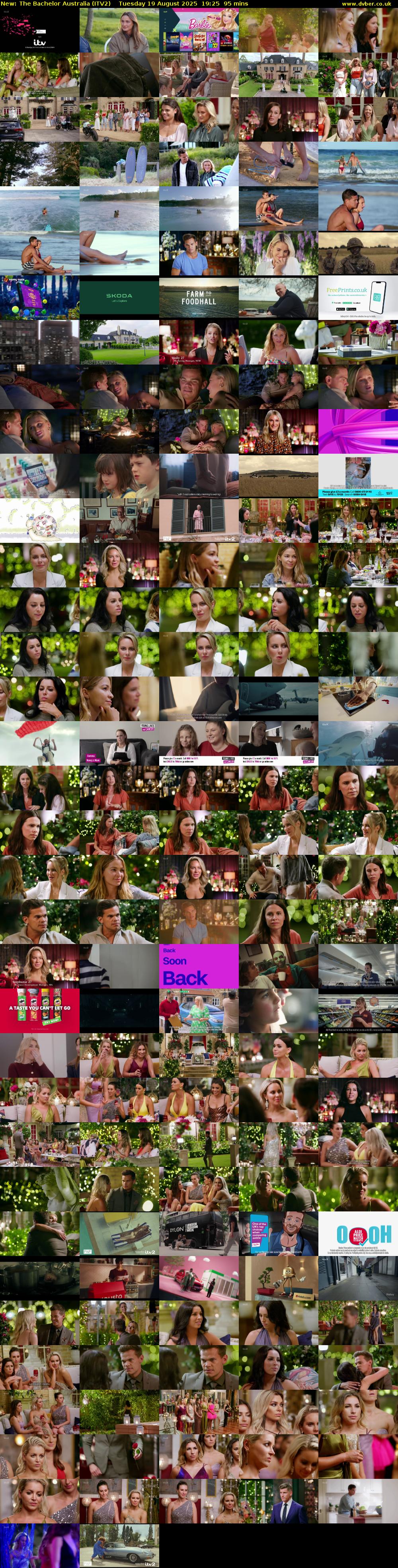 The Bachelor Australia (ITV2) Tuesday 19 August 2025 19:25 - 21:00