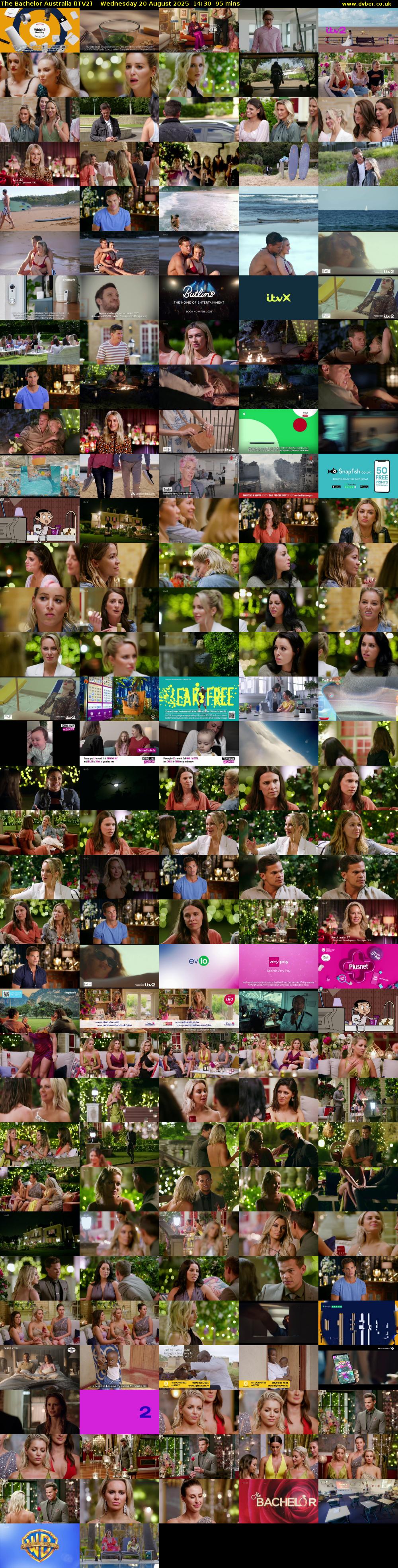 The Bachelor Australia (ITV2) Wednesday 20 August 2025 14:30 - 16:05