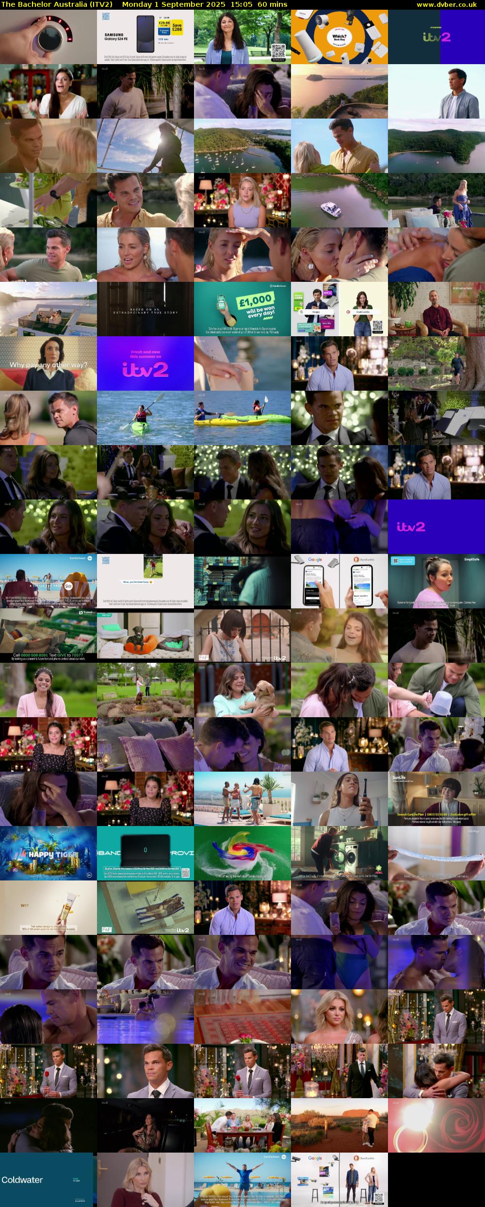 The Bachelor Australia (ITV2) Monday 1 September 2025 15:05 - 16:05