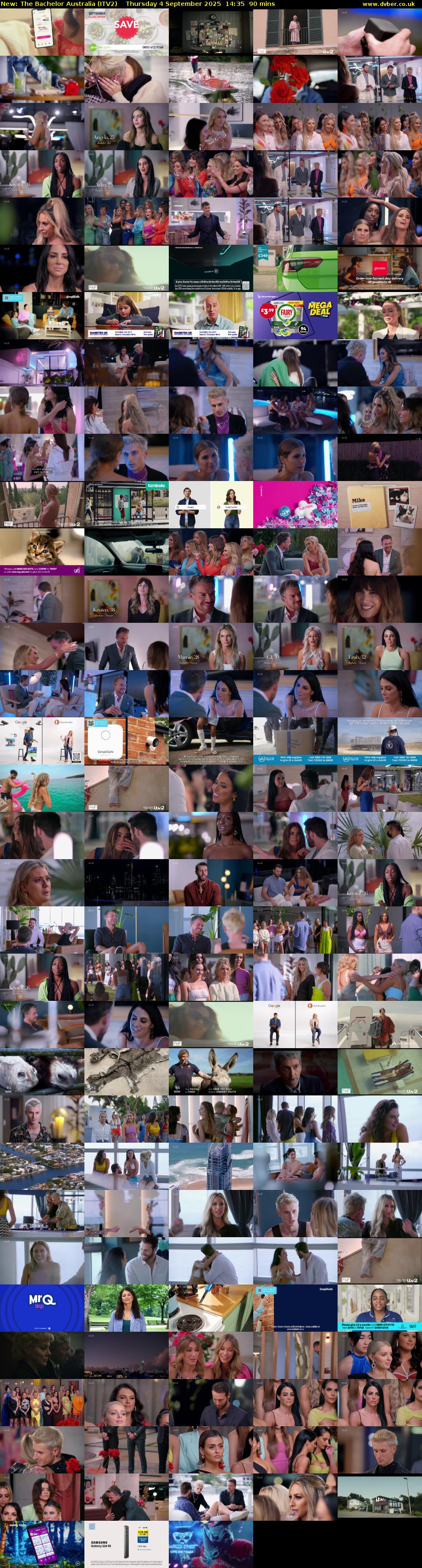 The Bachelor Australia (ITV2) Thursday 4 September 2025 14:35 - 16:05