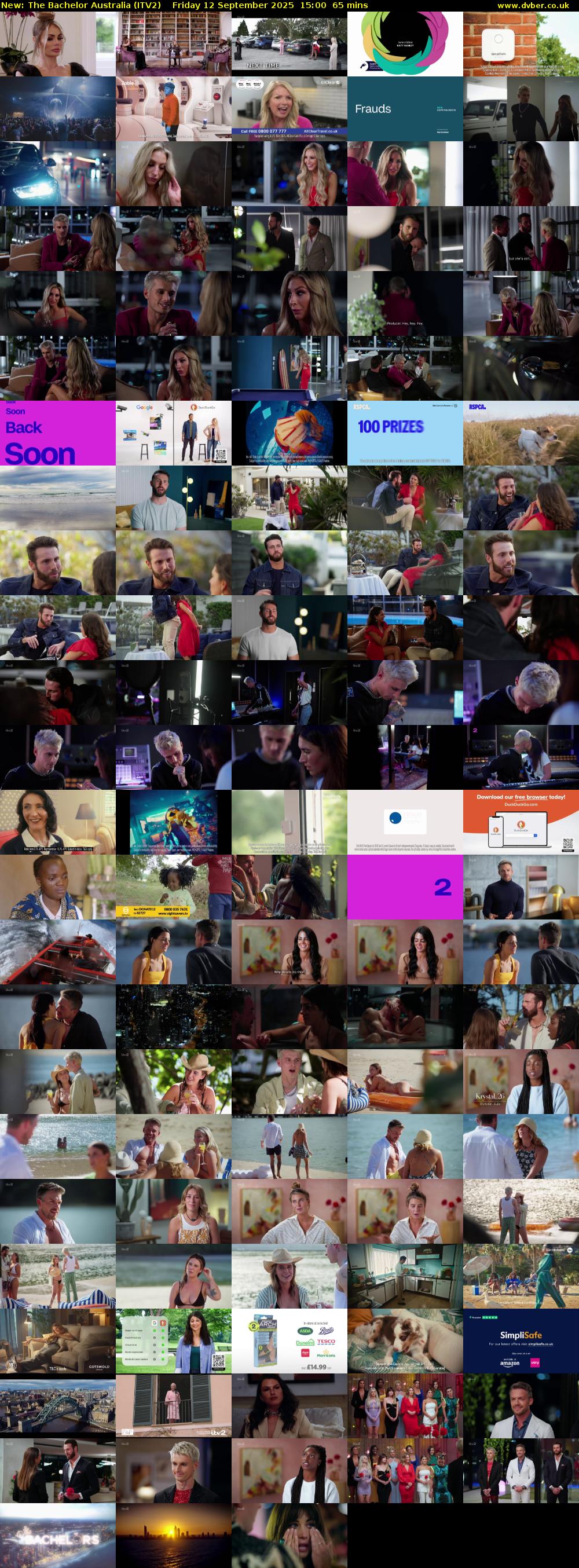 The Bachelor Australia (ITV2) Friday 12 September 2025 15:00 - 16:05