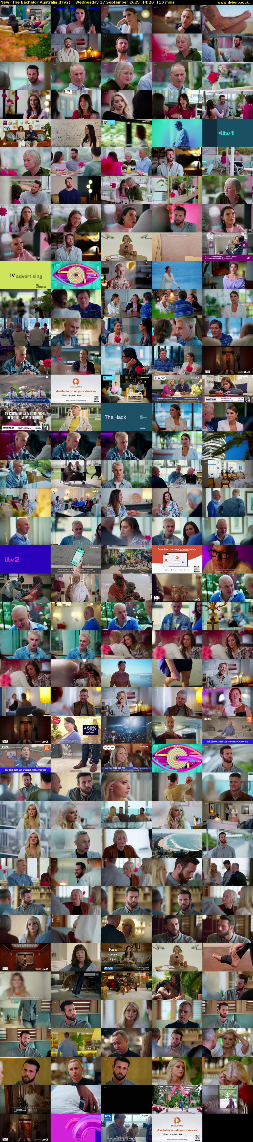 The Bachelor Australia (ITV2) Wednesday 17 September 2025 14:20 - 16:10