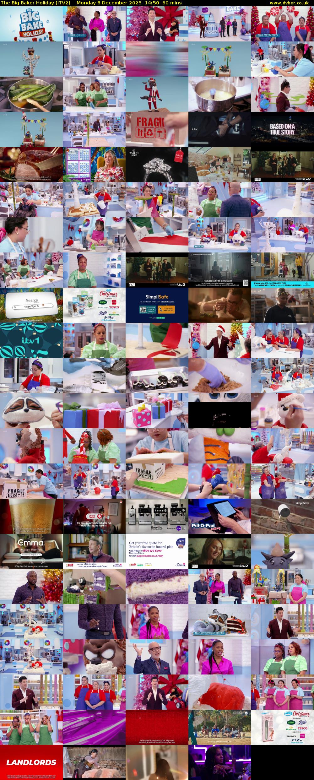 The Big Bake: Holiday (ITV2) Monday 8 December 2025 14:50 - 15:50