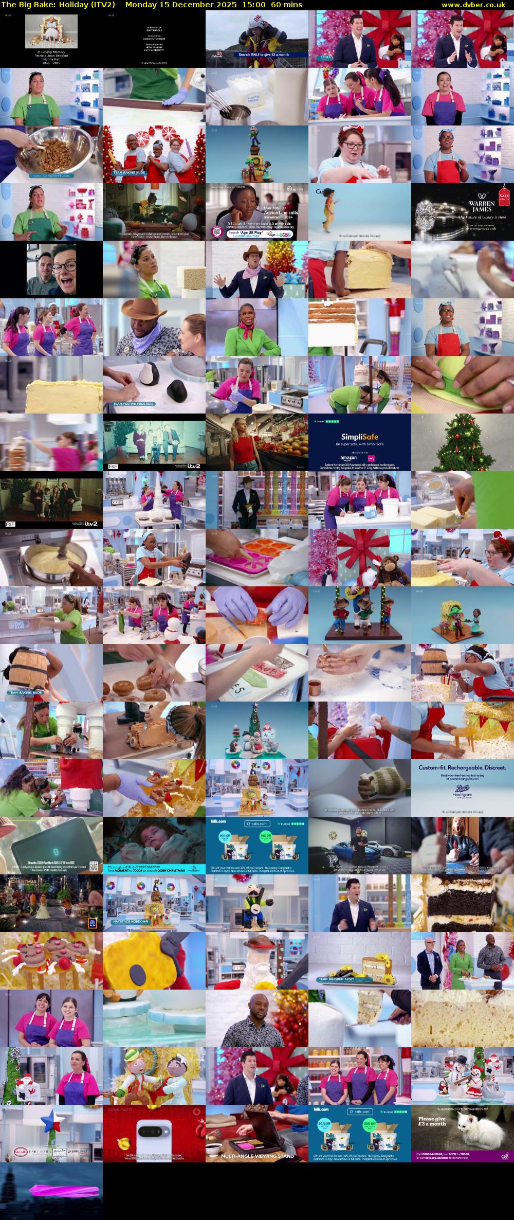 The Big Bake: Holiday (ITV2) Monday 15 December 2025 15:00 - 16:00