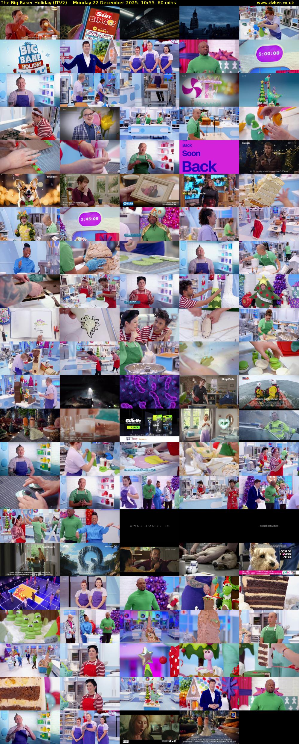 The Big Bake: Holiday (ITV2) Monday 22 December 2025 10:55 - 11:55