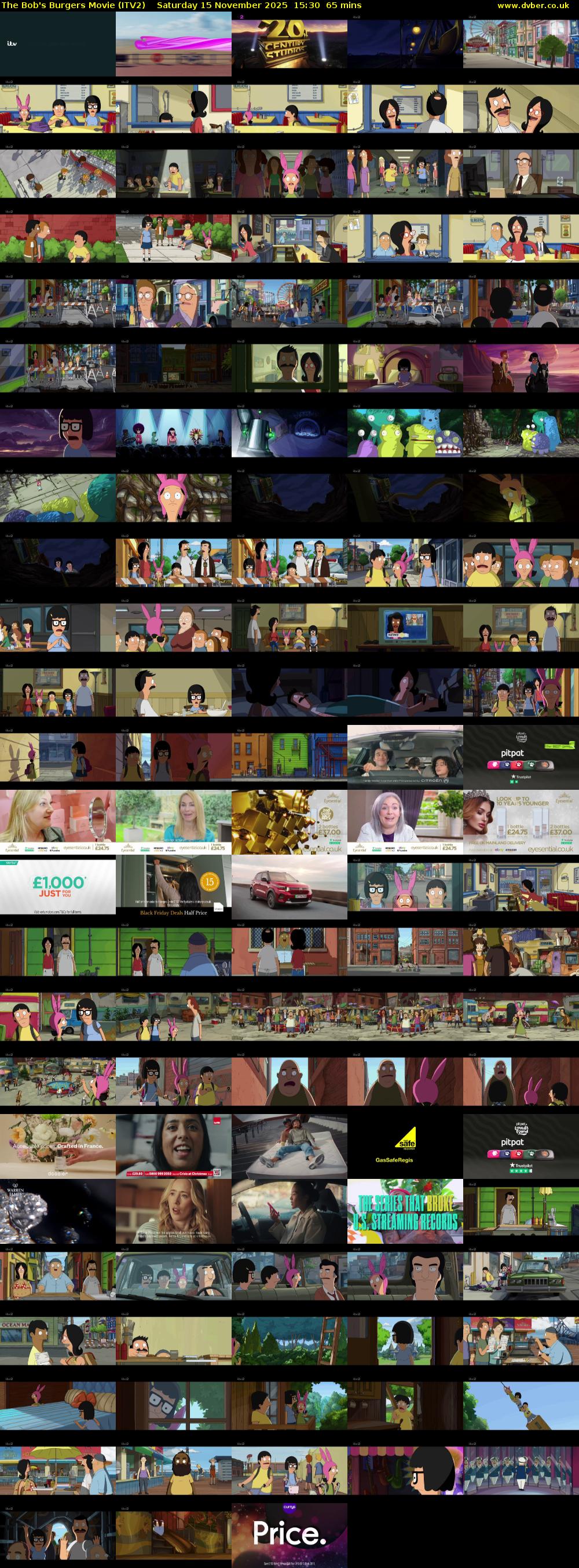 The Bob's Burgers Movie (ITV2) Saturday 15 November 2025 15:30 - 16:35
