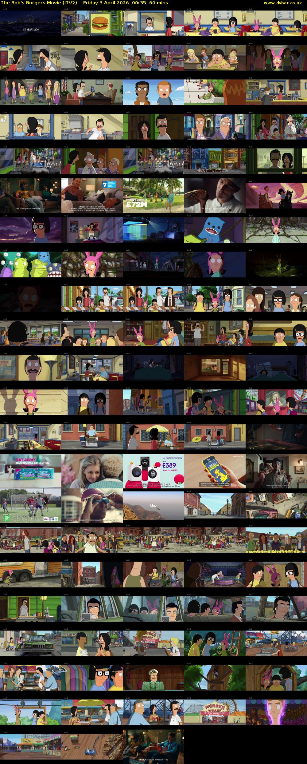 The Bob's Burgers Movie (ITV2) Friday 3 April 2026 00:35 - 01:35