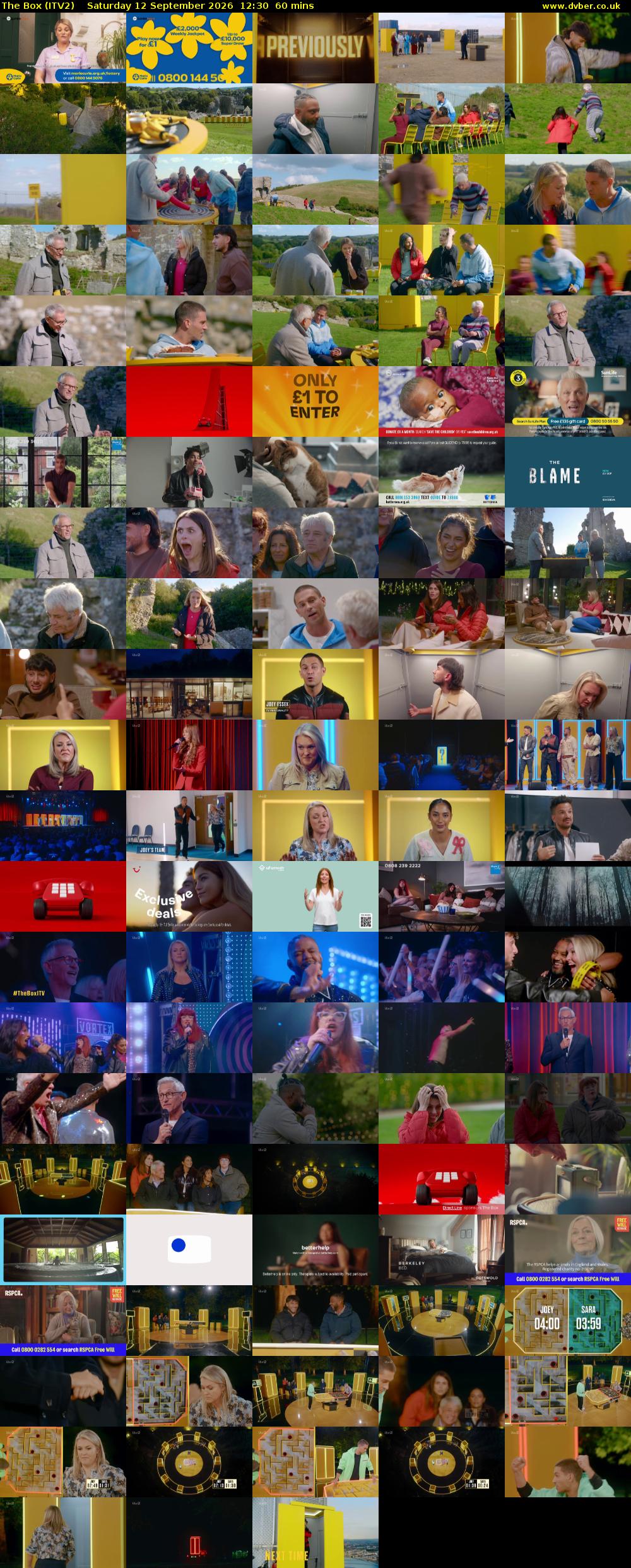 The Box (ITV2) Saturday 12 September 2026 12:30 - 13:30