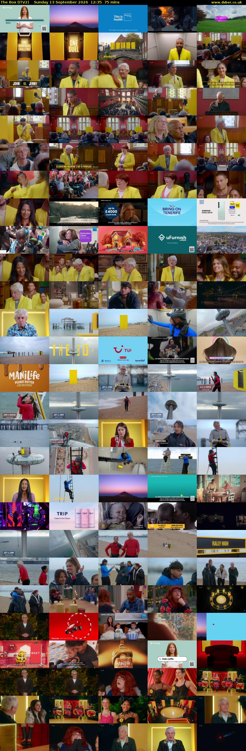 The Box (ITV2) Sunday 13 September 2026 12:35 - 13:50