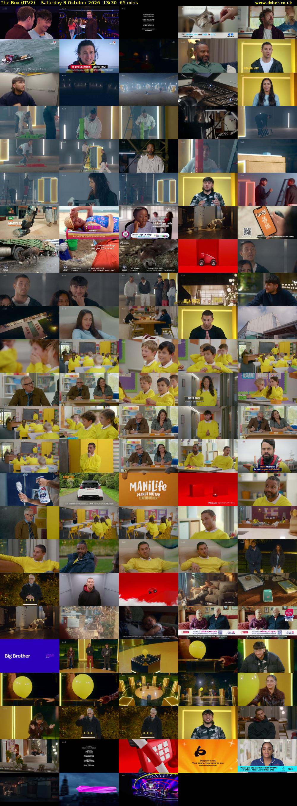 The Box (ITV2) Saturday 3 October 2026 13:30 - 14:35