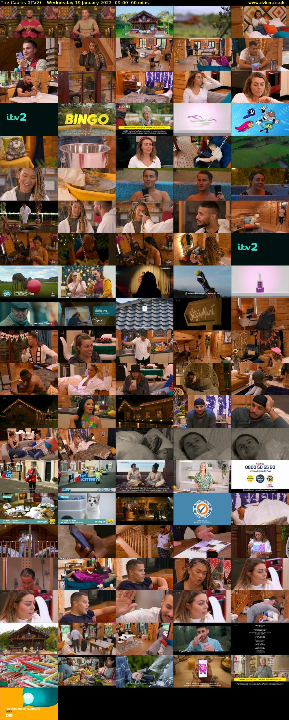 The Cabins (ITV2) Wednesday 19 January 2022 09:00 - 10:00
