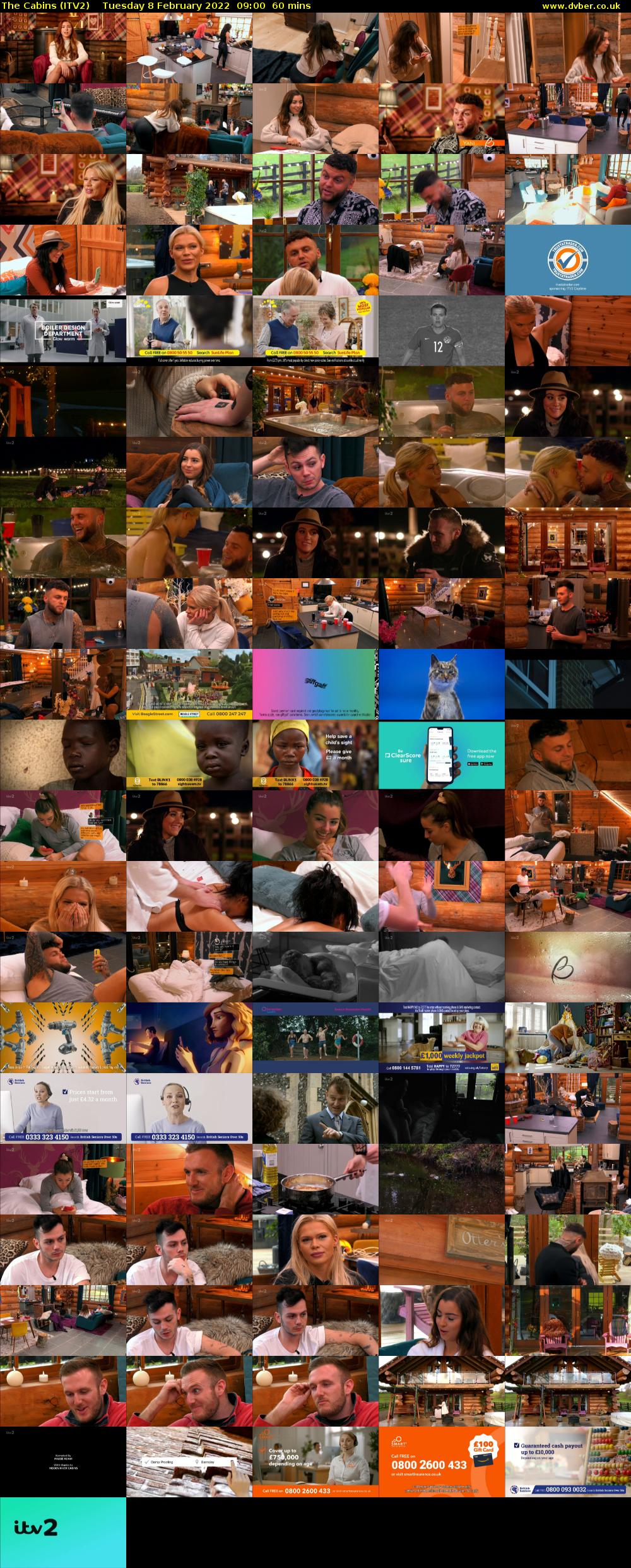 The Cabins (ITV2) Tuesday 8 February 2022 09:00 - 10:00