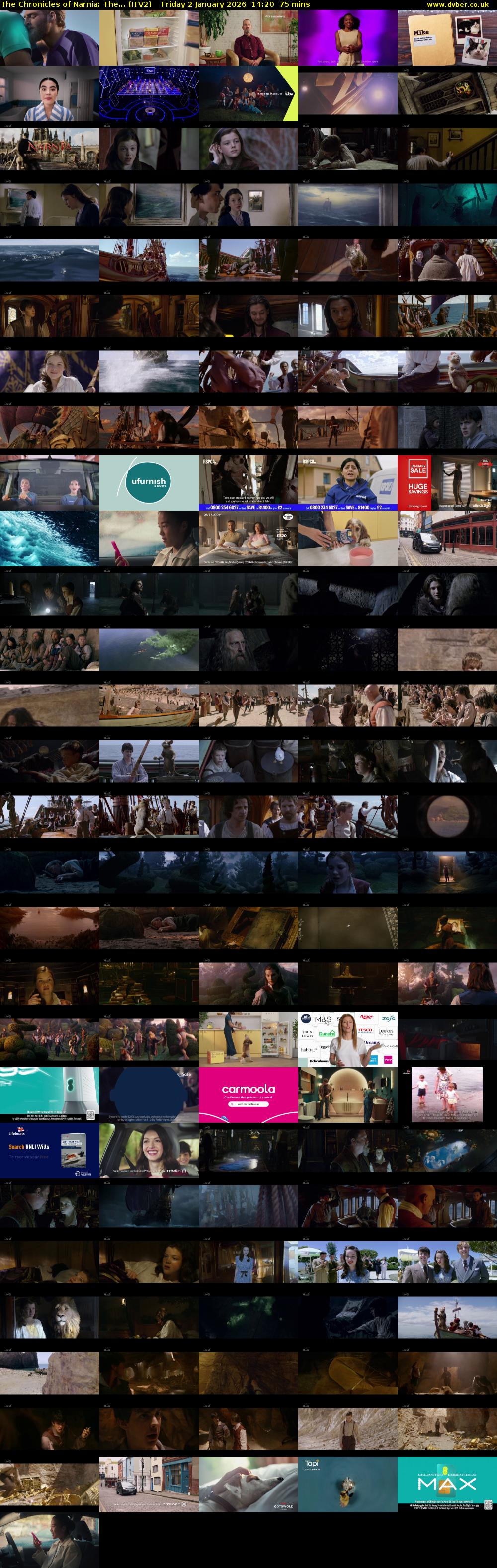 The Chronicles of Narnia: The... (ITV2) Friday 2 January 2026 14:20 - 15:35