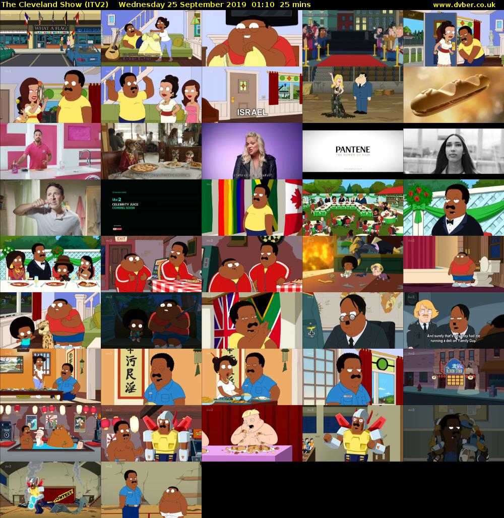 The Cleveland Show (ITV2) Wednesday 25 September 2019 01:10 - 01:35