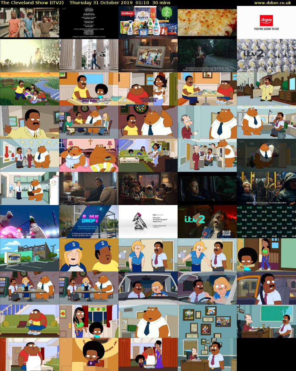 The Cleveland Show (ITV2) Thursday 31 October 2019 01:10 - 01:40