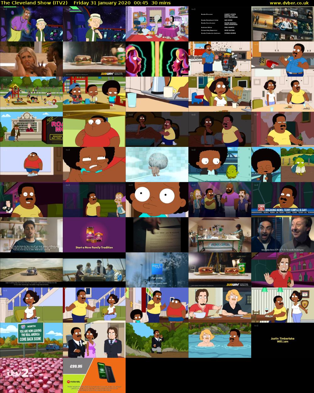 The Cleveland Show (ITV2) Friday 31 January 2020 00:45 - 01:15